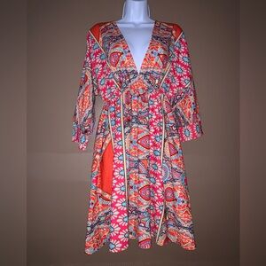 Beautiful colorful dress size large L summer spring party NWOT